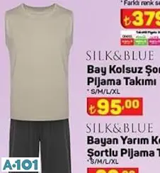 SİLK&BLUE KOLSUZ ŞORTLU PİJAMA TAKIMI SİLK&BLUE KOLSUZ ŞORTLU PİJAMA TAKIMI